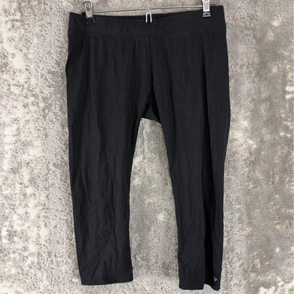 PACT Size Large Organic Cotton Elastane Stretch Active Yoga Leggings Black Women